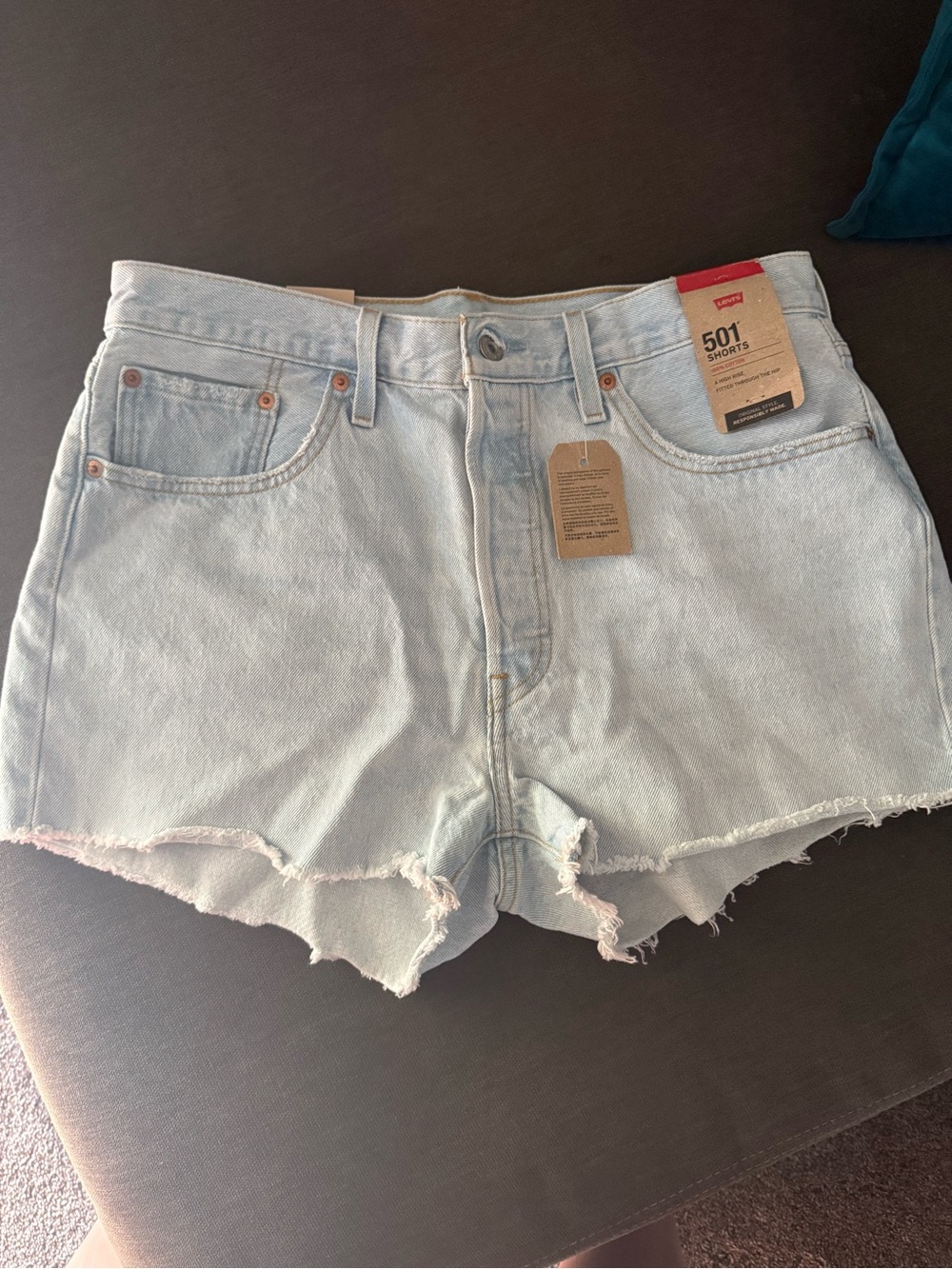 Levi's Light Blue Cutoff Denim Shorts
